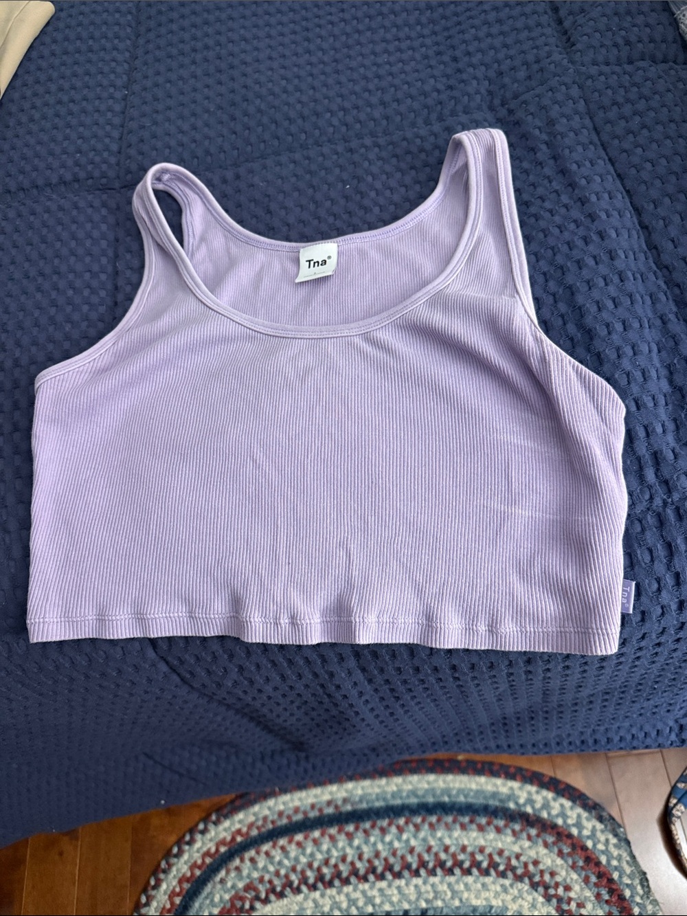 TNA Lavender Ribbed Crop Tank